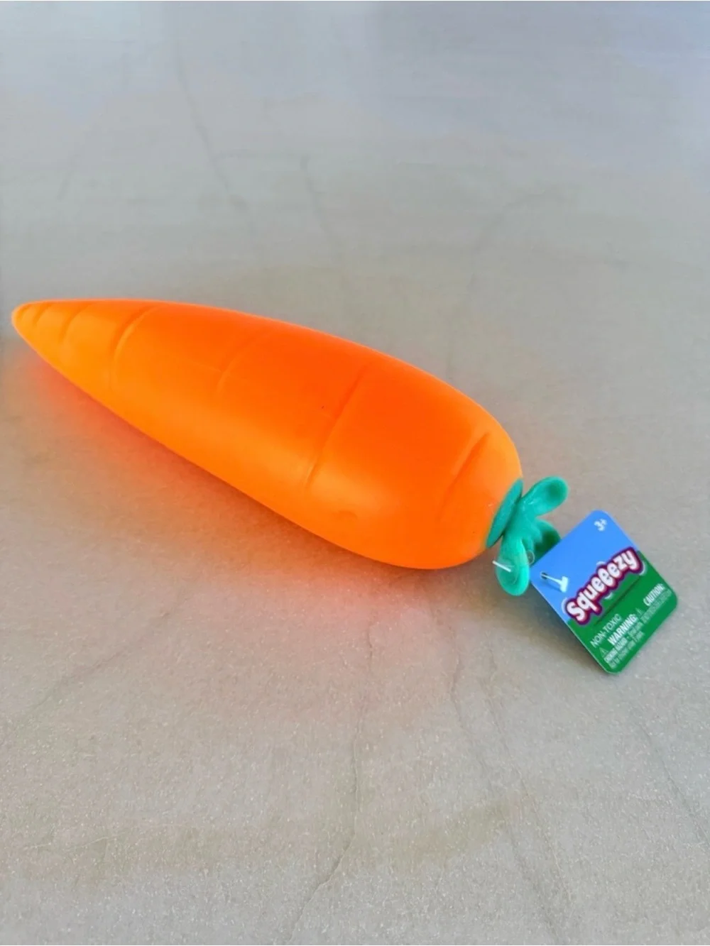 NWT Sunny Days Squeezy Carrot Jumbo Stress Toy Orange Sensory Fidget 11.5”